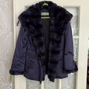 NWT Jessica Wilde Fur Trim Coat - Small